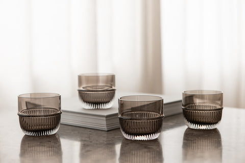 Table Noir Smoked Tumbler Glass designed by Rikke Malling